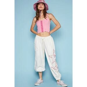 "FloJo" Star Joggers in Off White